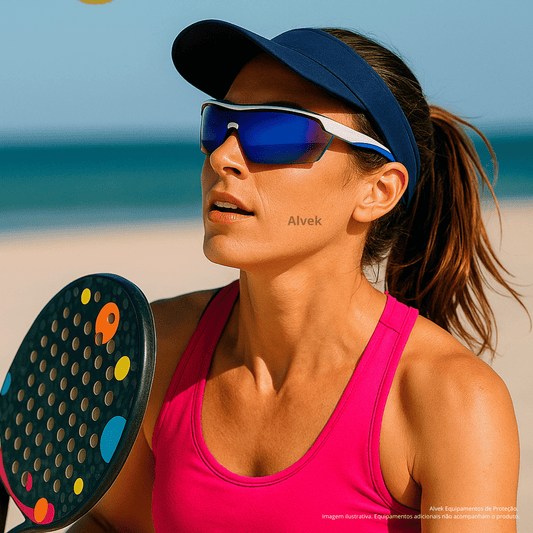 Óculos Esportivo Ciclismo Neon Azul Espelhado Corrida Casual