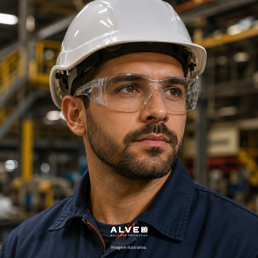 Óculos De Segurança Incolor Antirrisco Proteção Uv Ca 30013