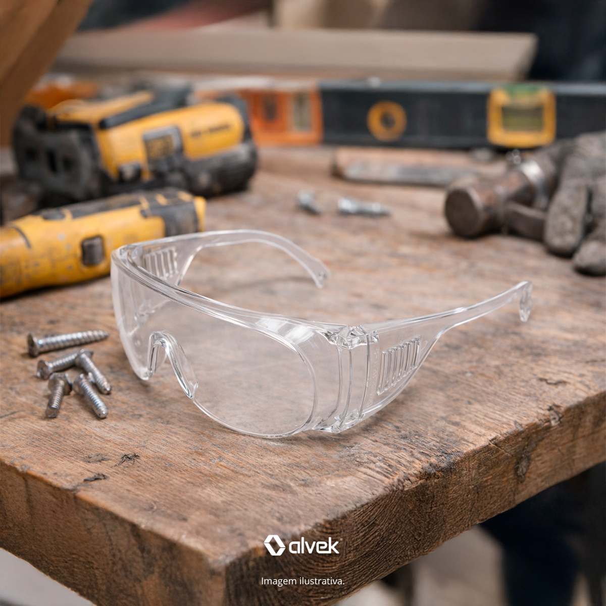 Óculos Kalipso Panda Ampla Visão Lente Incolor Epi Sobrepor