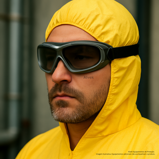 Óculos Protecao Ampla Visão Elástico Airsoft Paintball Lente Cinza