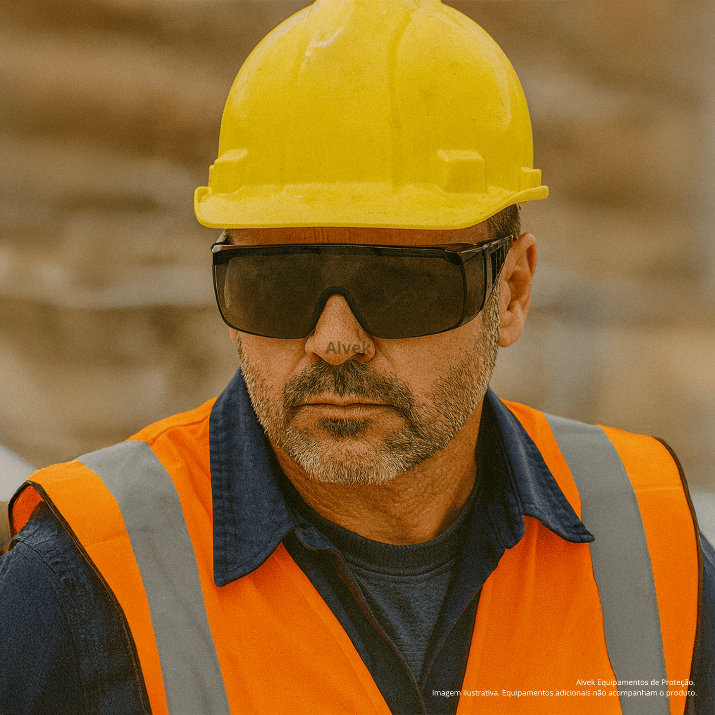 Óculos Kalipso Panda Ampla Visão Lente Cinza Epi Sobrepor