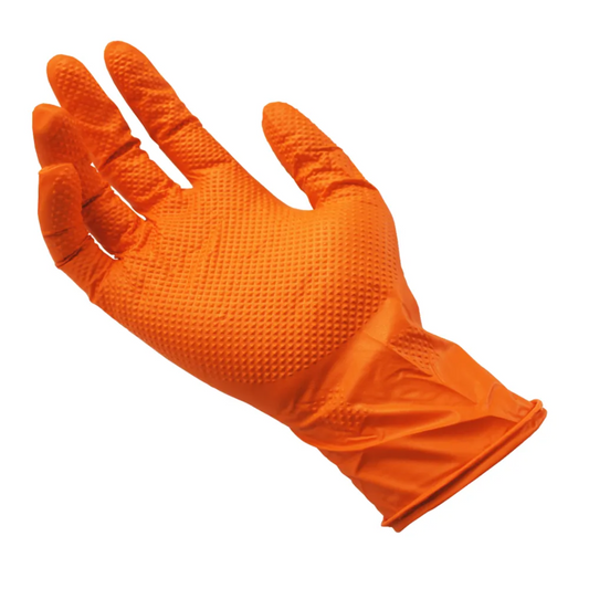 Luva Ignite Nitrílica Supermax Laranja S/pó Serviços Gerais Cartucho Resistente