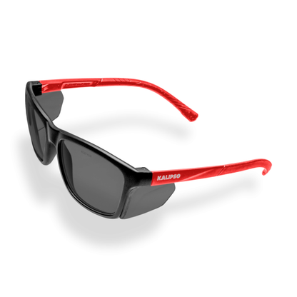 Óculos De Proteção Kalipso Cancun Graduado Lente Cinza Armação Vermelha