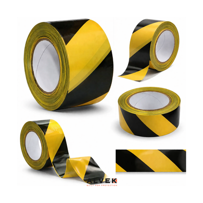 Fita Zebrada Demarcação Preto Amarelo 200m X 70mm Epi Isolamento
