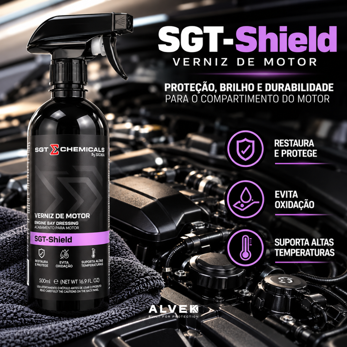 Verniz De Motor Sgt Shield 500ml Alta Temperatura Proteção