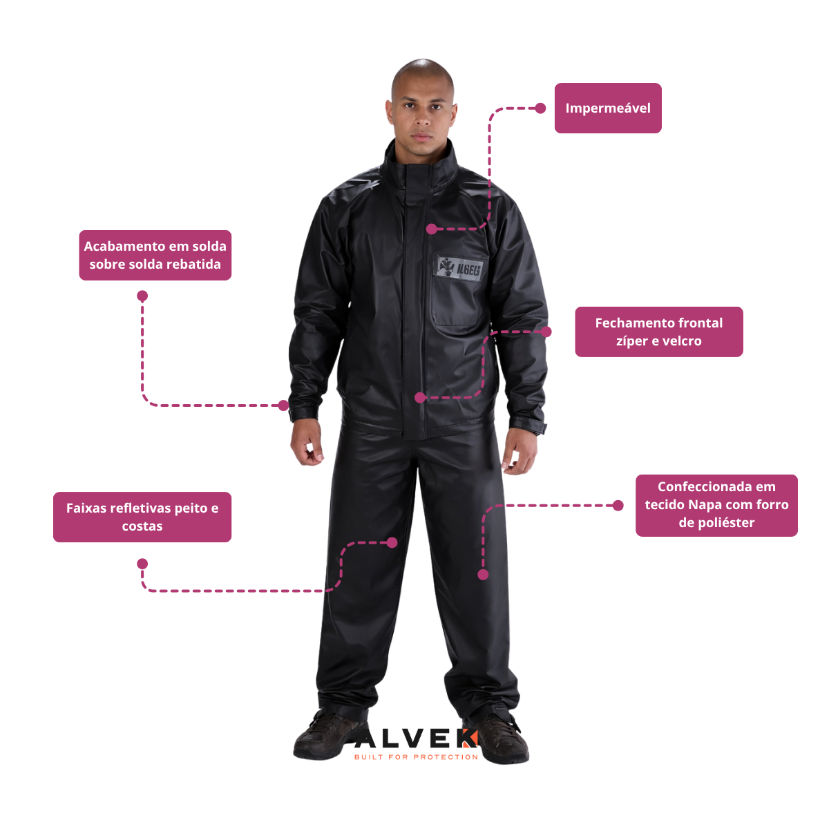 Conjunto Capa de Chuva e Calça Motoqueiro Motoboy Impermeável Pvc Moto