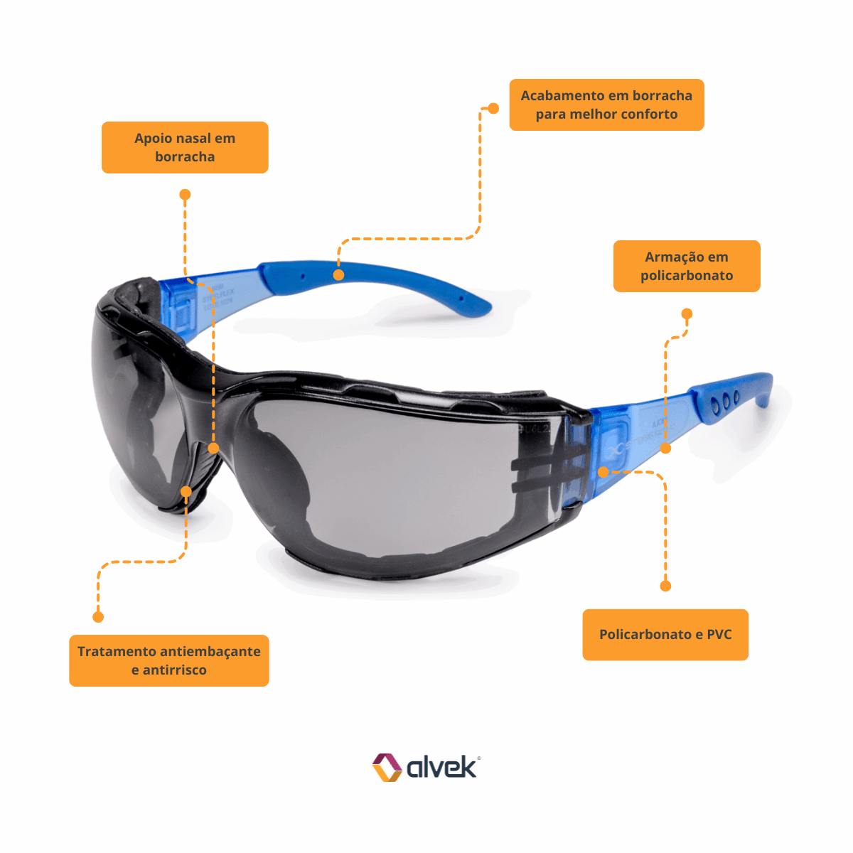 Oculos Protecao Segurança Epi Uv Anti Embacante Ca Esportivo