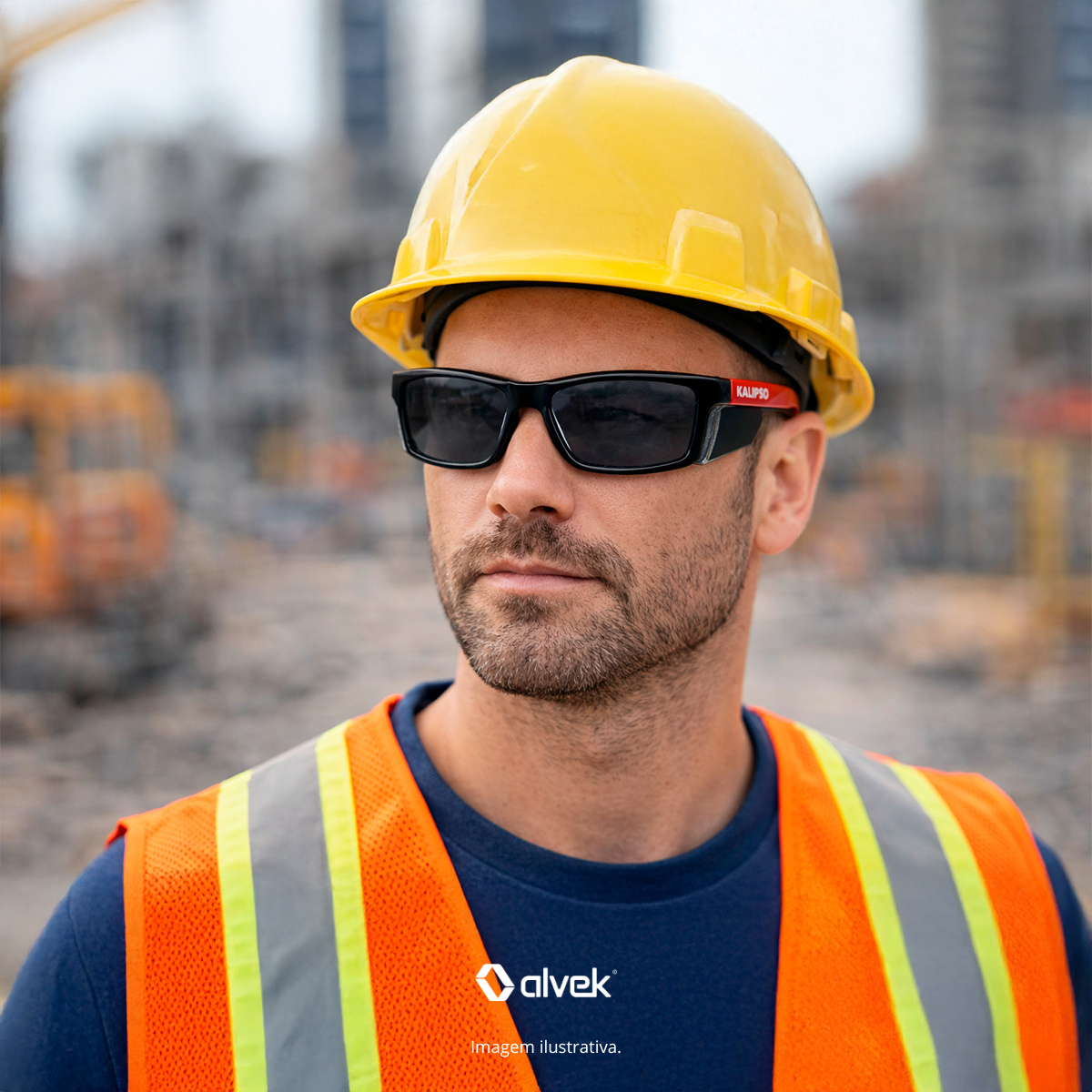 Óculos De Proteção Kalipso Cancun Graduado Lente Cinza Armação Vermelha