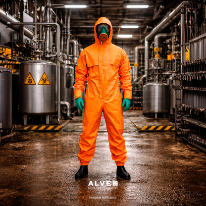 Macacão Proteção Química Selado Reforçado Lavável Ac707 Epi