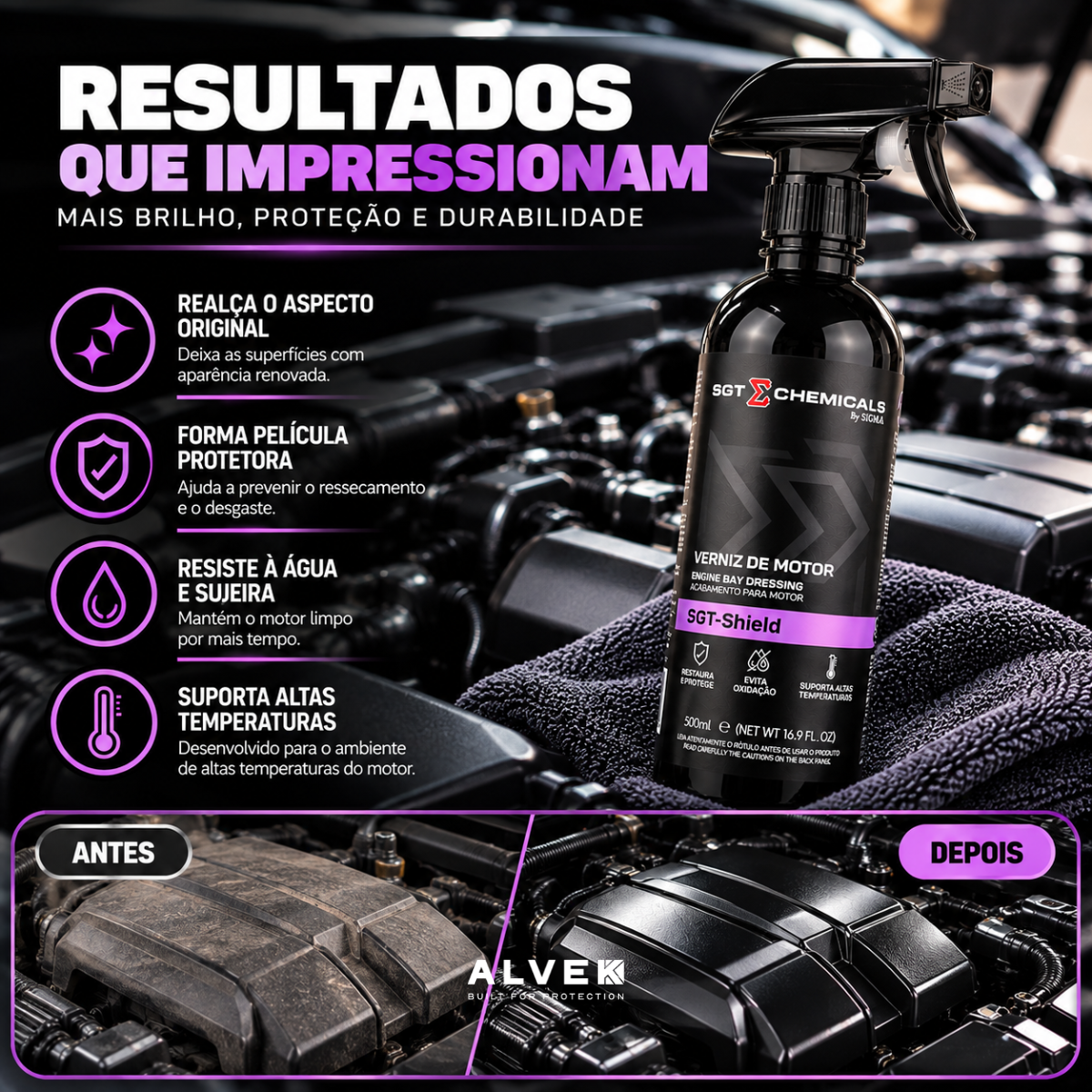 Verniz De Motor Sgt Shield 500ml Alta Temperatura Proteção