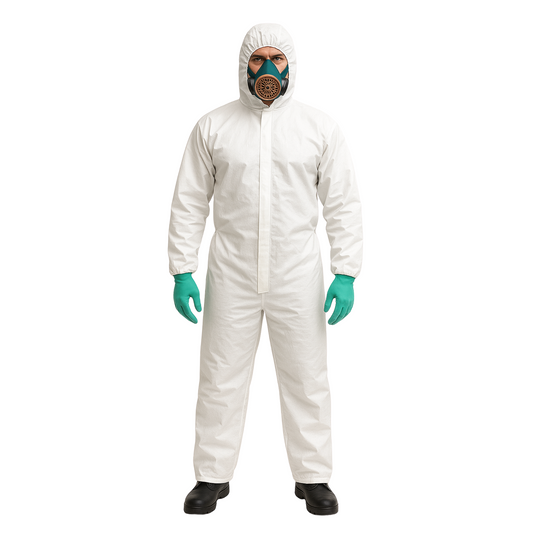 Macacão De Proteção Branco Epi Para Pintor Com Capuz E Ca