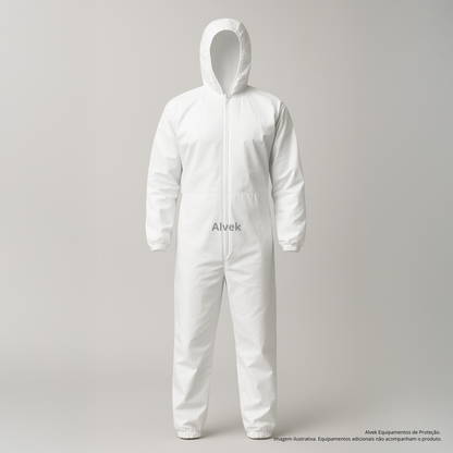 Macacão De Proteção Branco Epi Para Pintor Com Capuz E Ca
