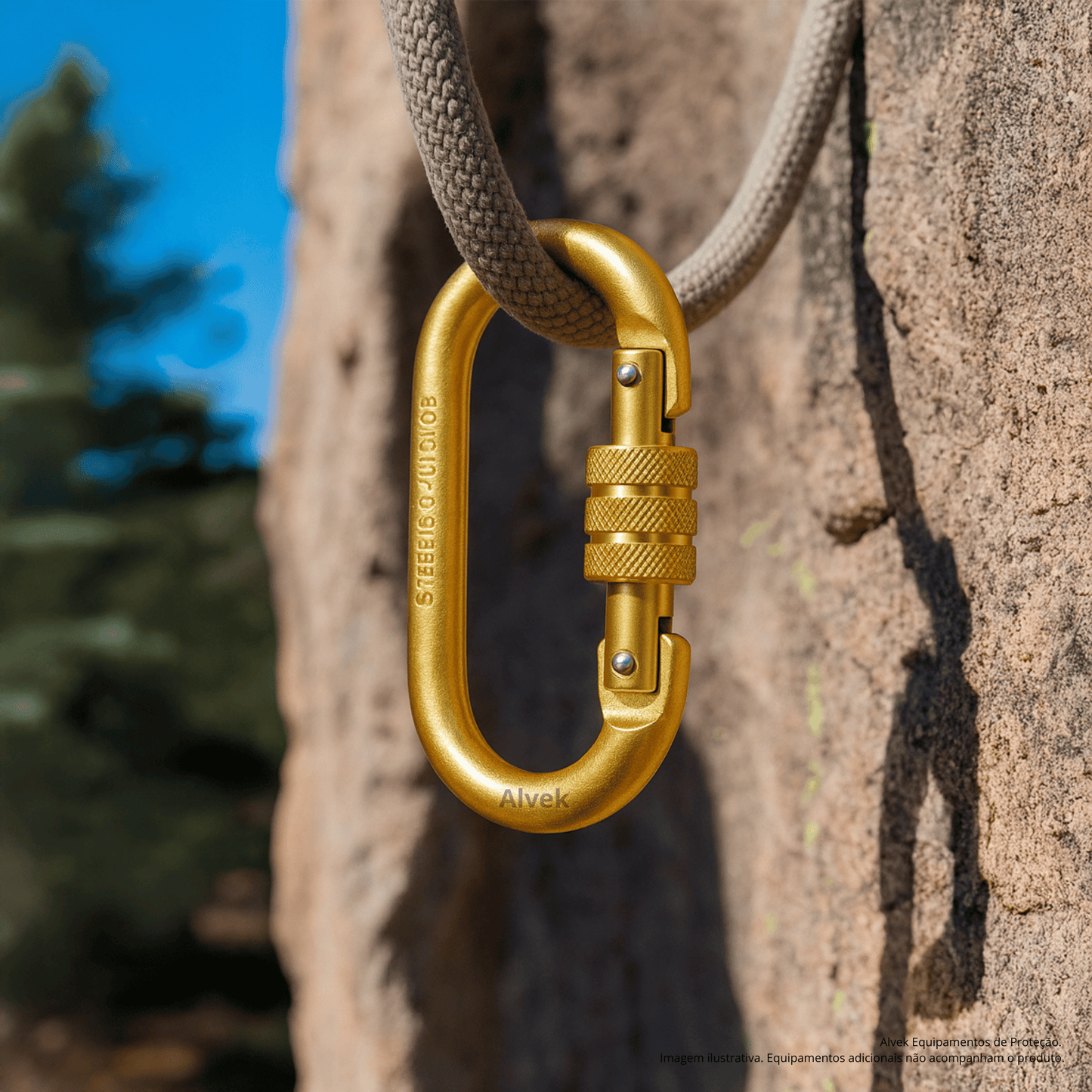 Mosquetão Aço Oval 25 Kn Resistente Trava Rosca Escalada