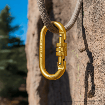 Mosquetão Aço Oval 25 Kn Resistente Trava Rosca Escalada
