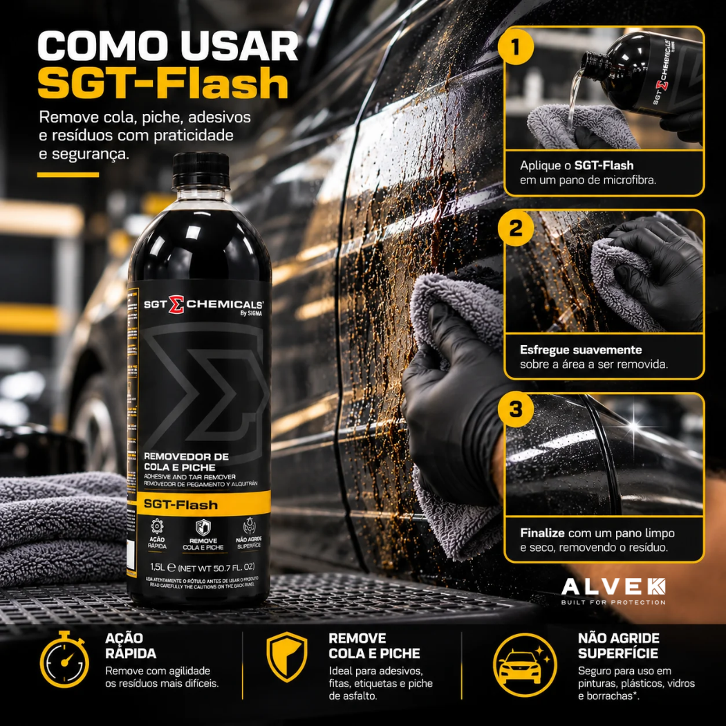 Removedor De Cola E Piche SGT Flash 1,5L Limpeza Automotivo