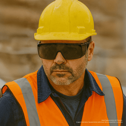 Óculos Kalipso Panda Ampla Visão Lente Cinza Epi Sobrepor